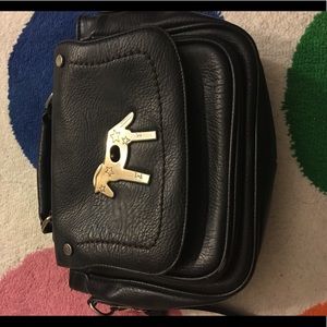 Black cross body bag with pony